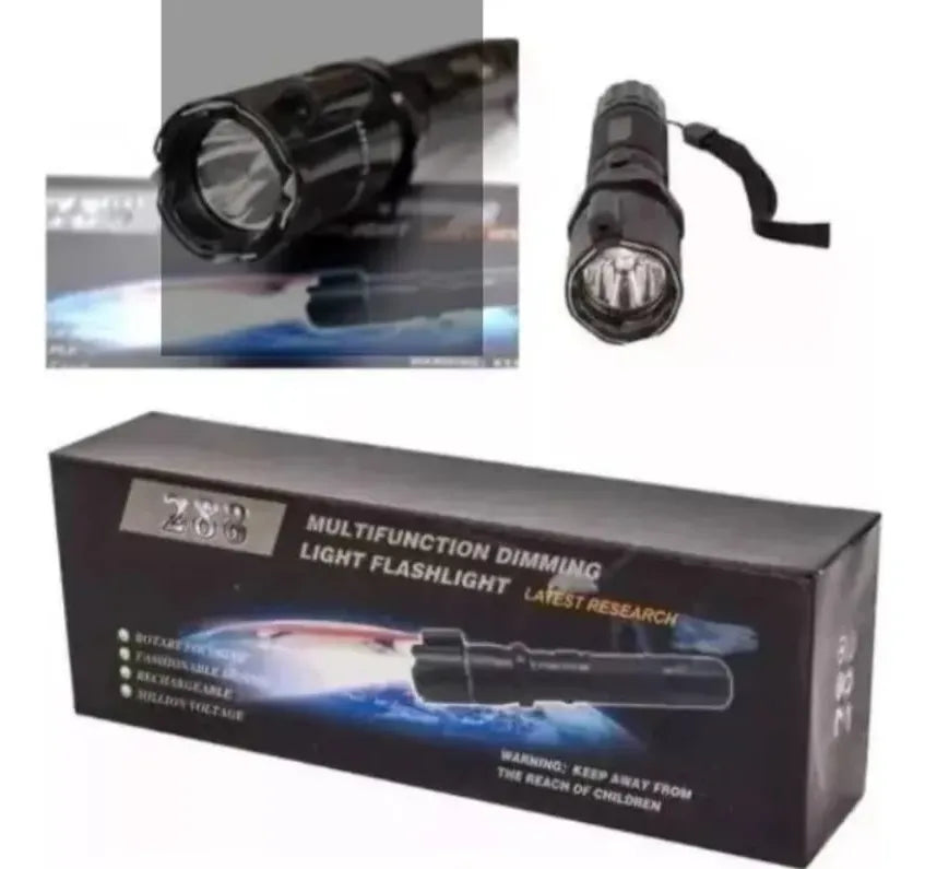 Lámpara de Defensa Personal con Toques Eléctricos y Láser